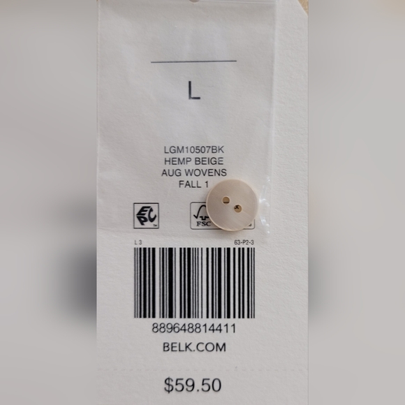 Wonderly  Hemp Beige Cotton Lace Peplum Blouse NWT - Picture 6 of 9